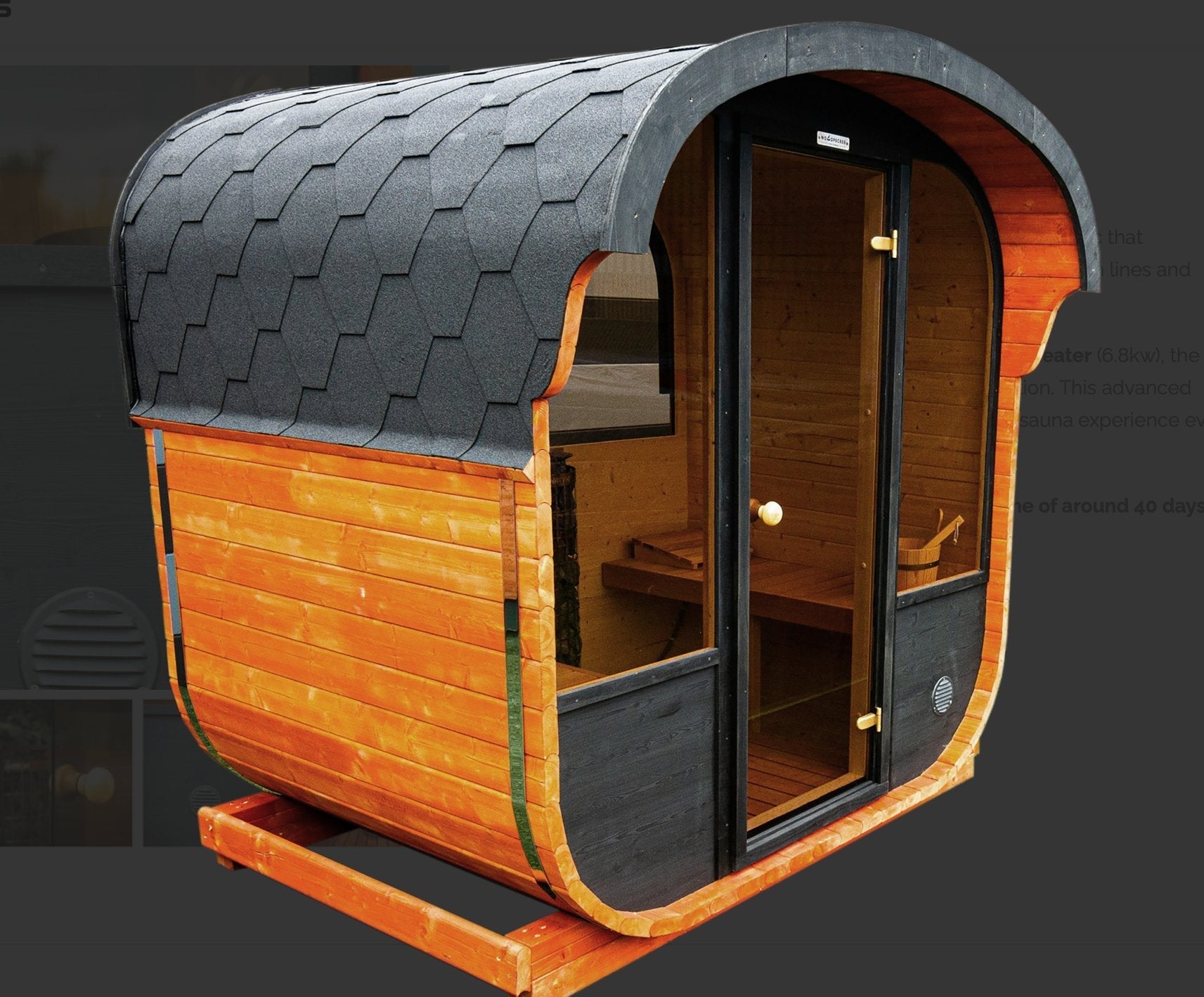 2-4 Person Cube Sauna 2024 | 1.6m & 2m | 6.8kW Harvia Heater