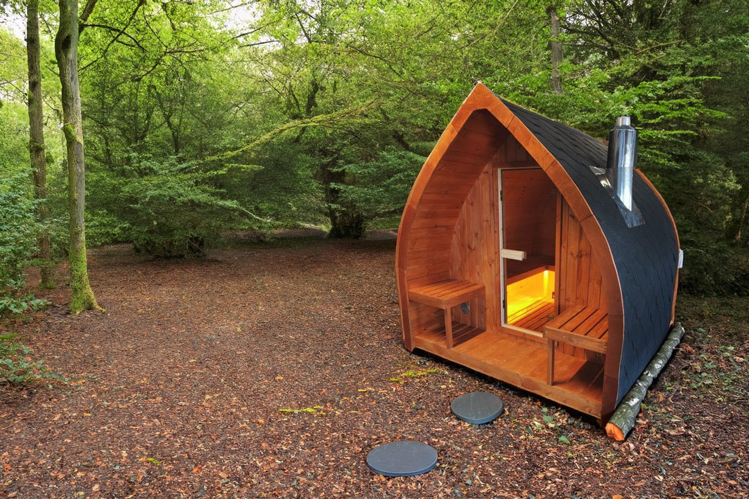 "Leaf Outdoor Sauna: Sustainable Luxury for Your Garden Escape"